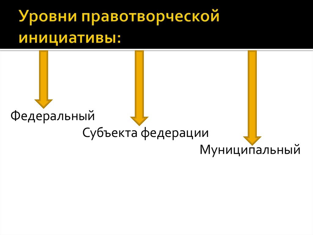 Уровни правотворческой инициативы: