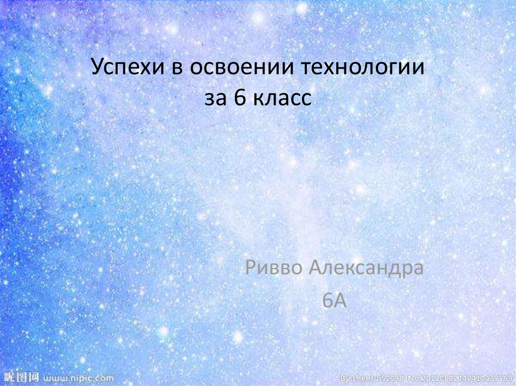 Презентация мои успехи в освоении технологии 8 класс