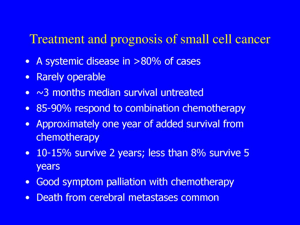 Treatment and prognosis of small cell cancer
