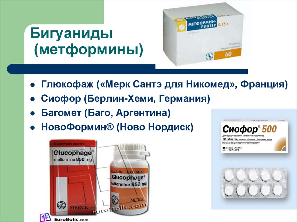 Синтетические пероральные противодиабетические препараты - п