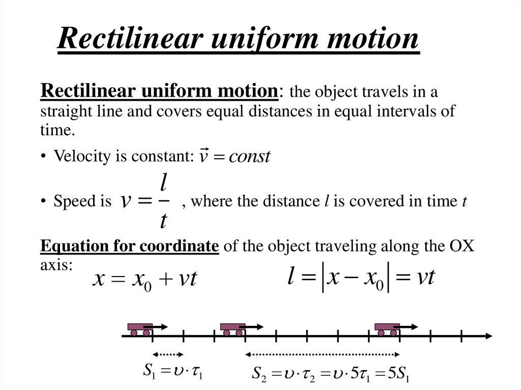 Rectilinear uniform motion