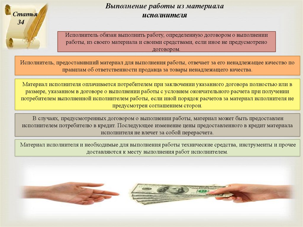 Исполнитель оплачивает