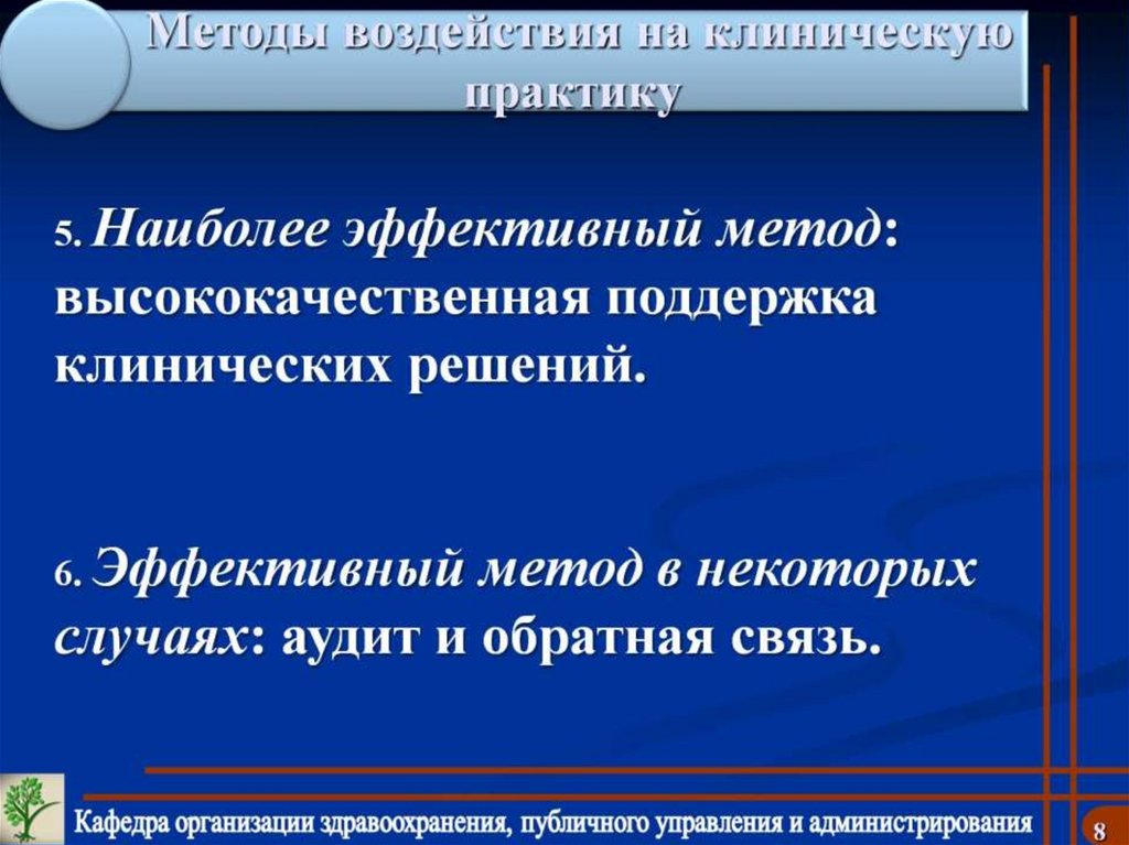 Методы воздействия на клиническую практику