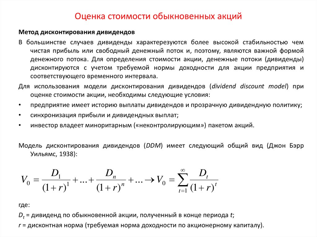 Срочно оценка акций