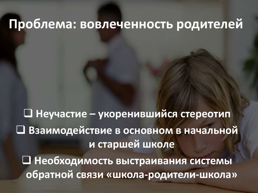 Проблема: вовлеченность родителей