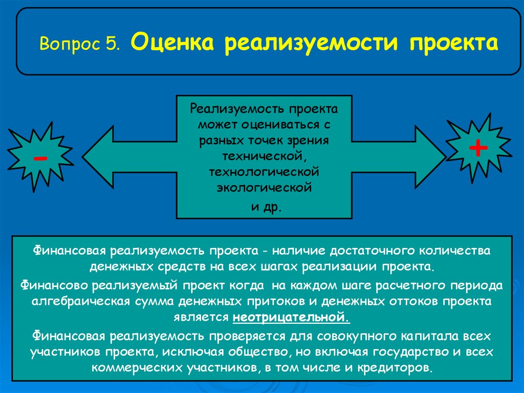 Оценка реализуемости проекта