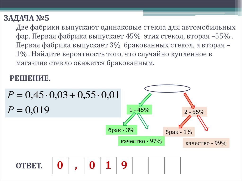 Две фабрики выпускают одинаковые 45 55