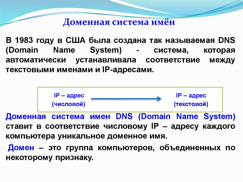 Адресация в интернете презентация