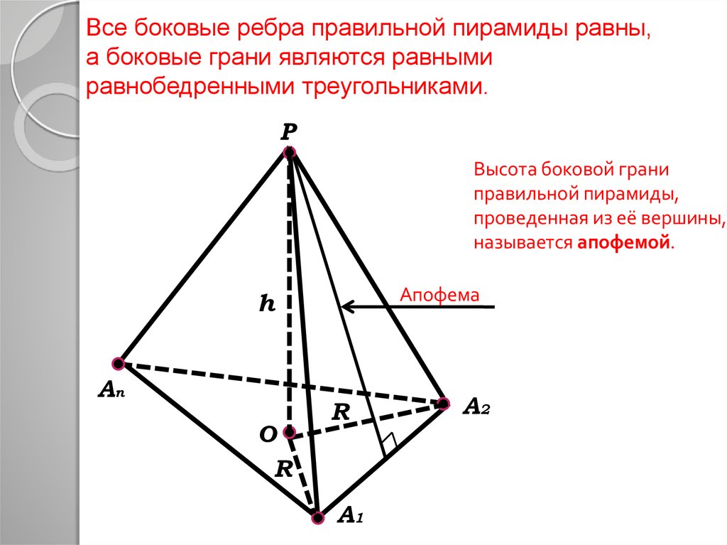 Высота равна боковому ребру. Высота боковой грани треугольной пирамиды. Боковые ребра правильной пирамиды …, а боковые грани являются … .. Грани правильной треугольной пирамиды. В правильной пирамиде боковые ребра равны.