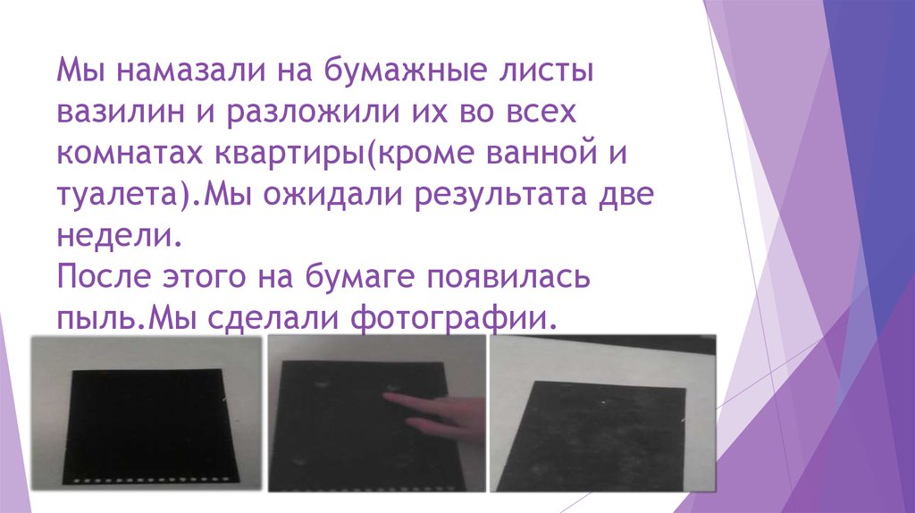Мы намазали на бумажные листы вазилин и разложили их во всех комнатах квартиры(кроме ванной и туалета).Мы ожидали результата