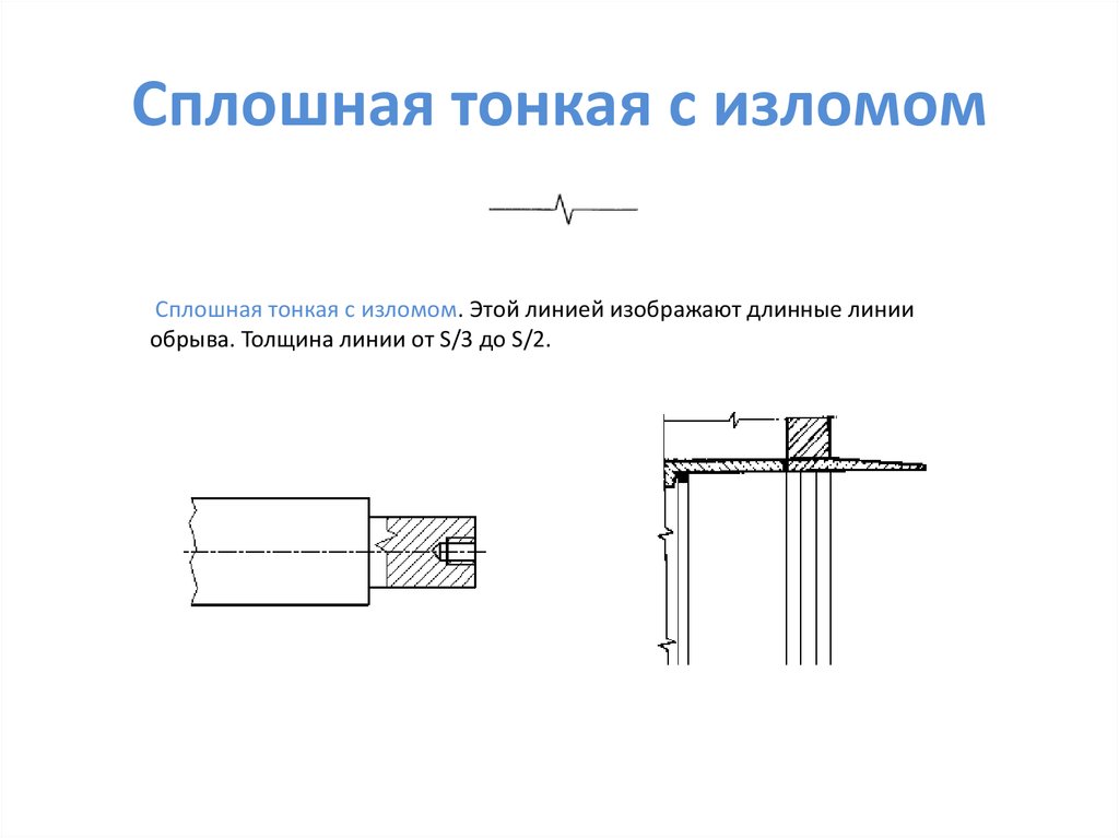 Какую линию применяют при изображении линий обрыва при их большой протяженности