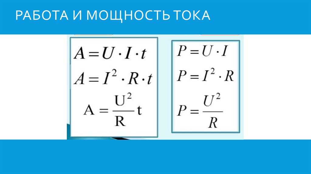 Работа и мощность тока