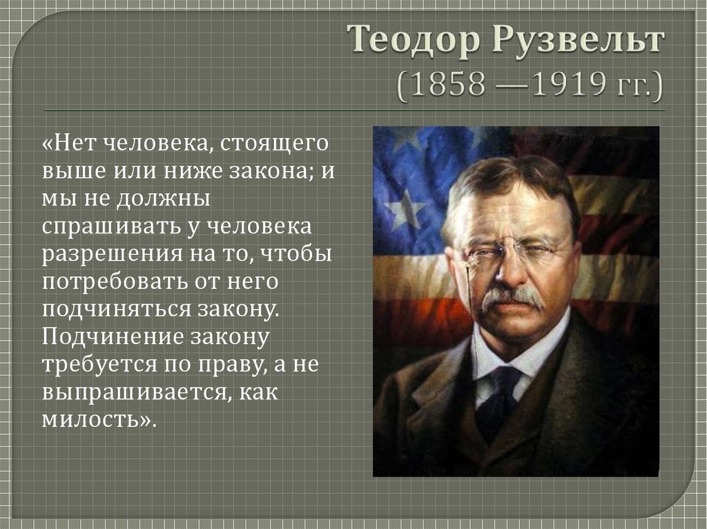 Теодор Рузвельт (1858 —1919 гг.)