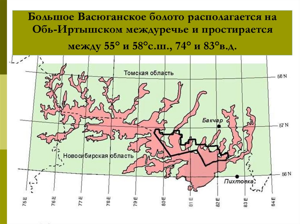 Васюганские болота карта