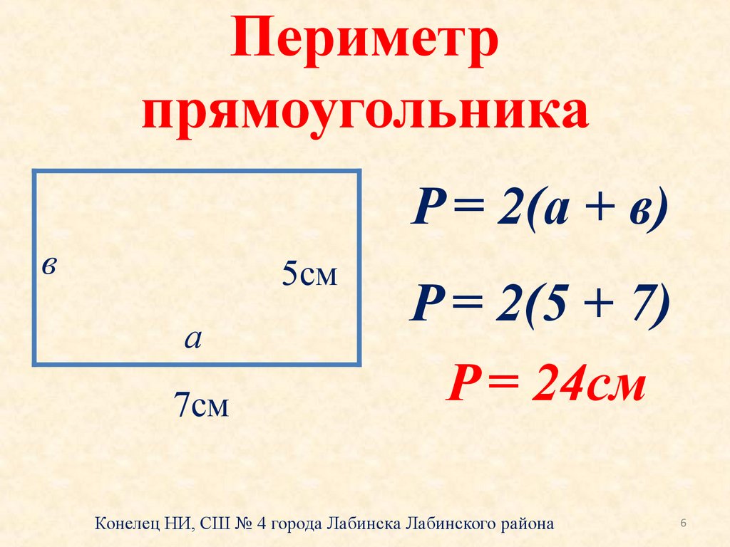 Периметр и площадь прямоугольника 3 класс математика