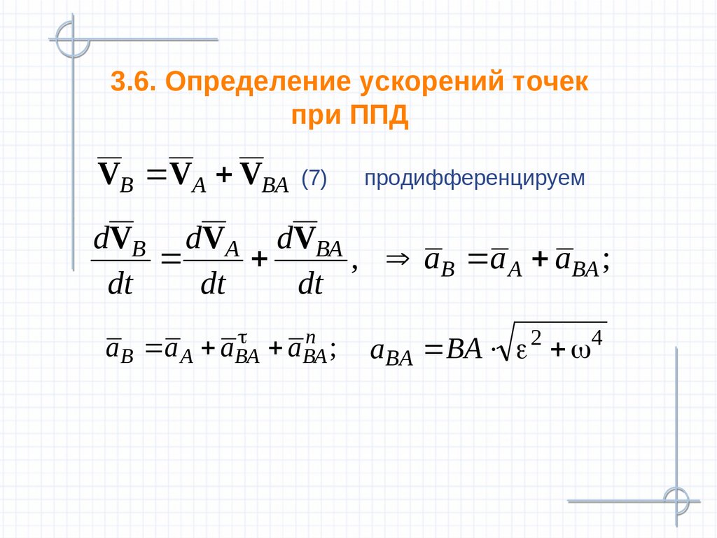 Определим ускорение точки. Ускорение при ППД. Продифференцировать ускорение. Продифференцировать неравенство. Ускорения точек при ППД.