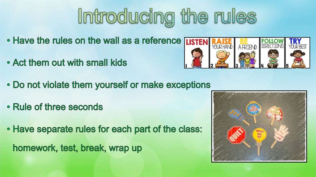 Introducing the rules