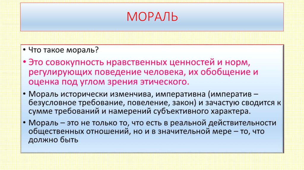 Мораль совокупность норм