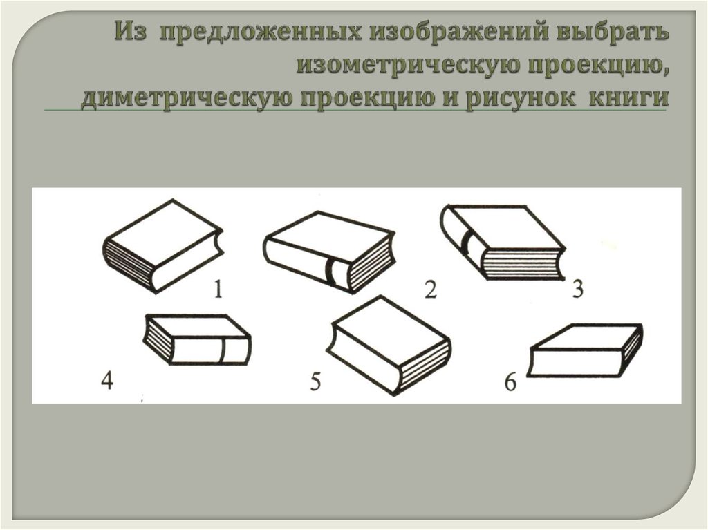 Среди предложенных изображений выберите то. Проекция книги. Диметрическая проекция книги. Проекция из книги. Рисунок книги в проекции.