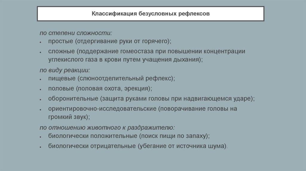 Презентация безусловные и условные рефлексы 8 класс