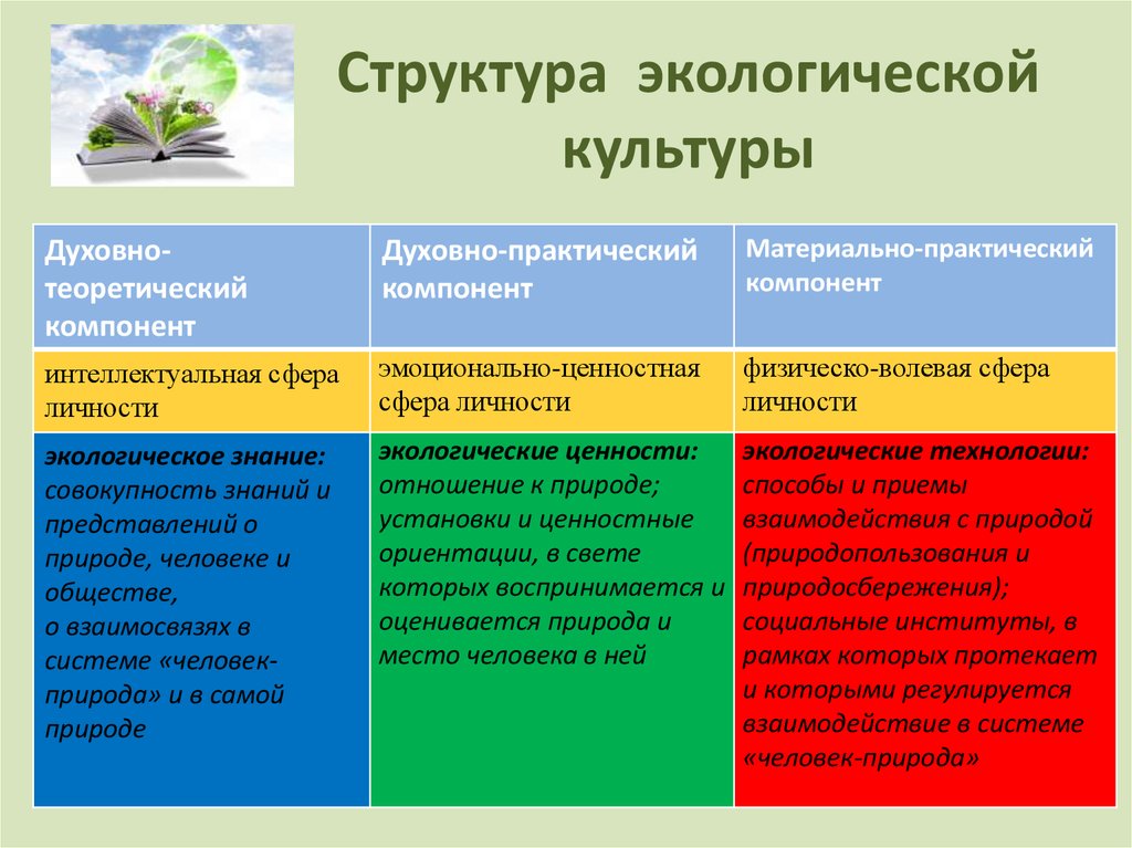 Понятие экологической культуры. Формирование экологической культуры структура. Структура экологического образования. Составляющие экологической культуры. Экологическая культура человека: структура.