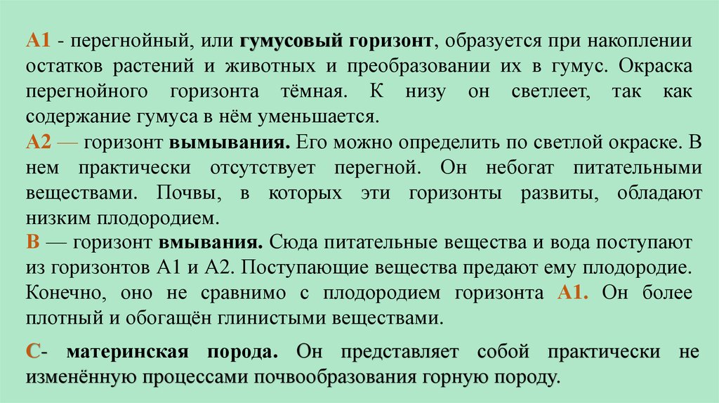 При накоплении растительных и животных остатков образуется