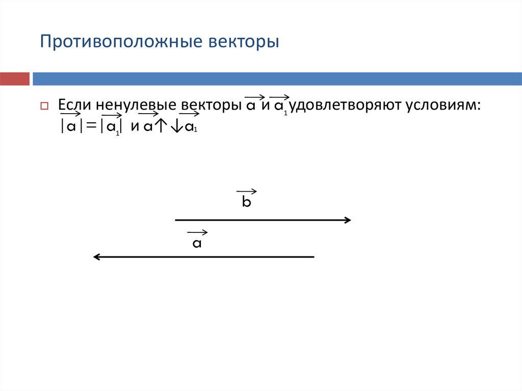 Противоположные векторы это