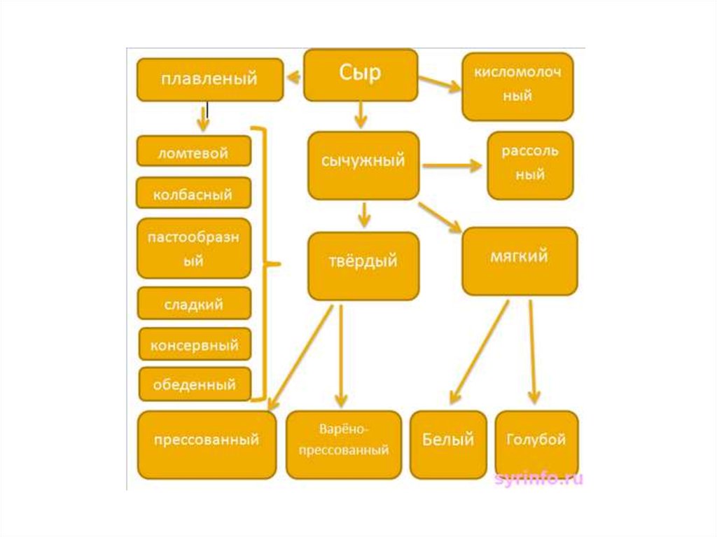 Классификация мягких сыров схема