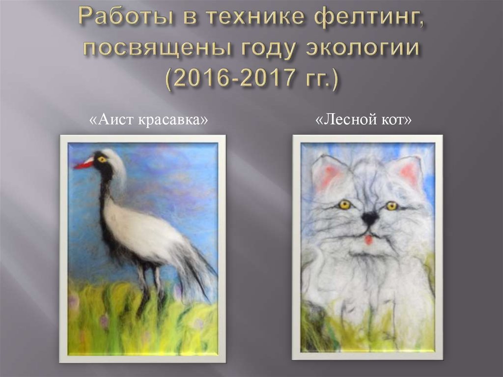 Работы в технике фелтинг, посвящены году экологии (2016-2017 гг.)