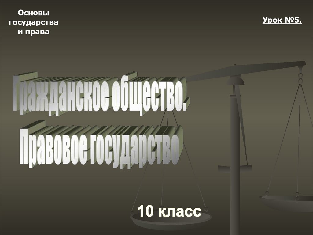 Гражданское общество и правовое государство проект