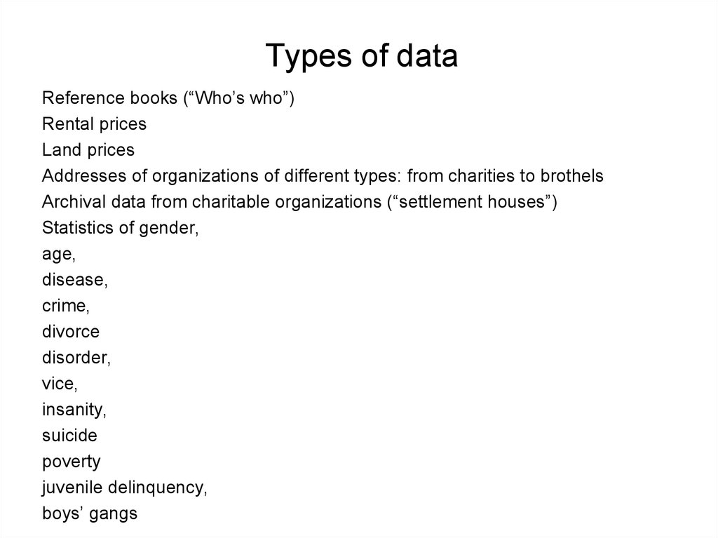 Types of data