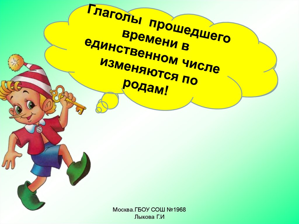 Изменение глаголов прошедшего времени по родам и числам 3 класс презентация