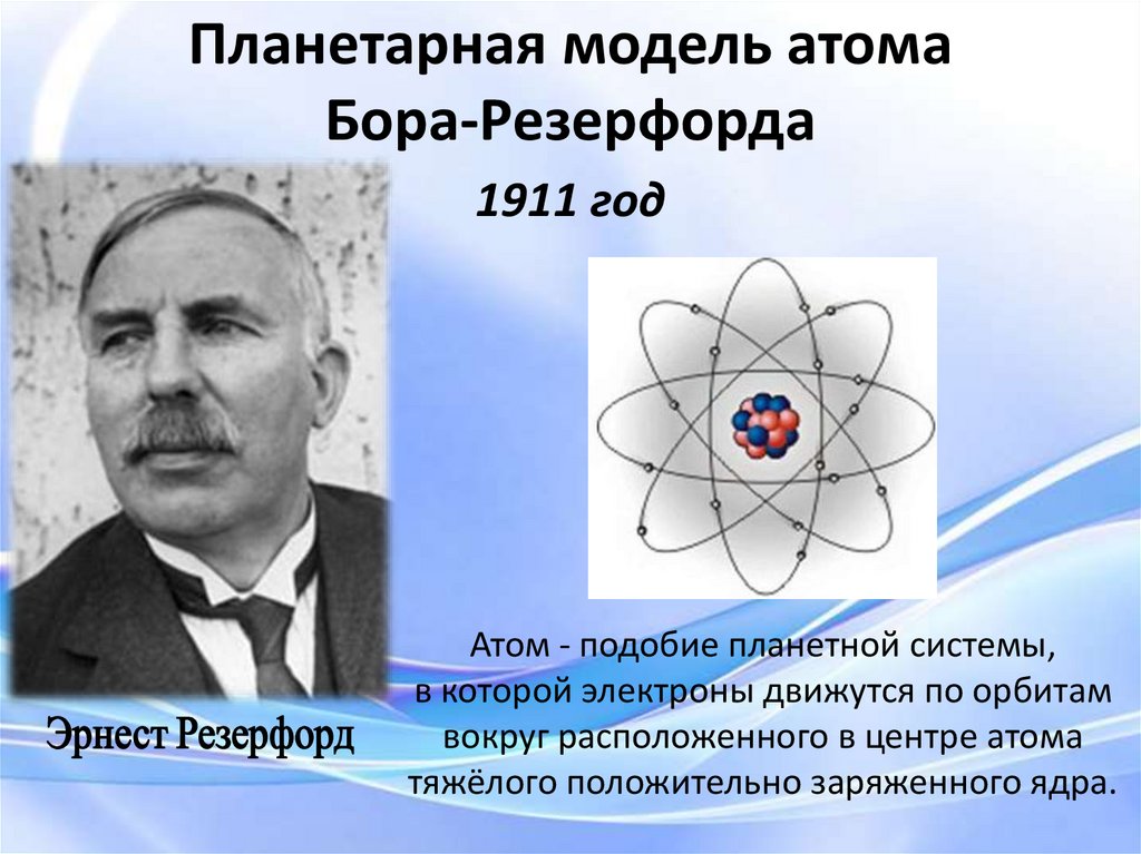 Физика 9 радиоактивность модели атомов презентация. Атом Резерфорда-Бора. Модель атома Резерфорда Бора. Атом при Резерфорде в 1911.