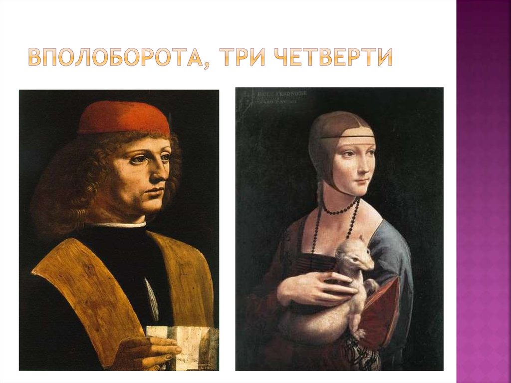 Вполоборота, три четверти