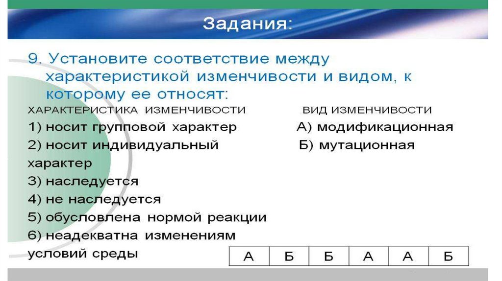 Презентация на тему фенотипическая изменчивость 9 класс