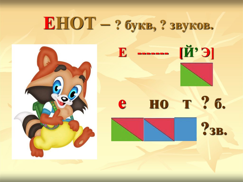 Звуковая схема слова енот 1 класс