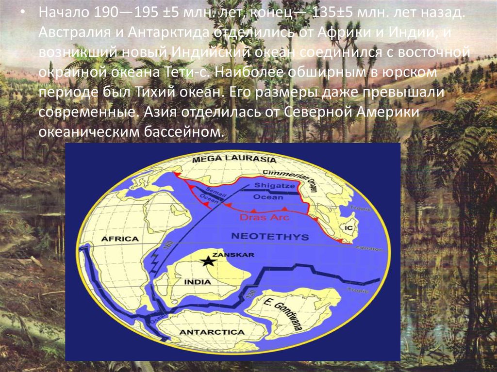 Карта земли юрского периода