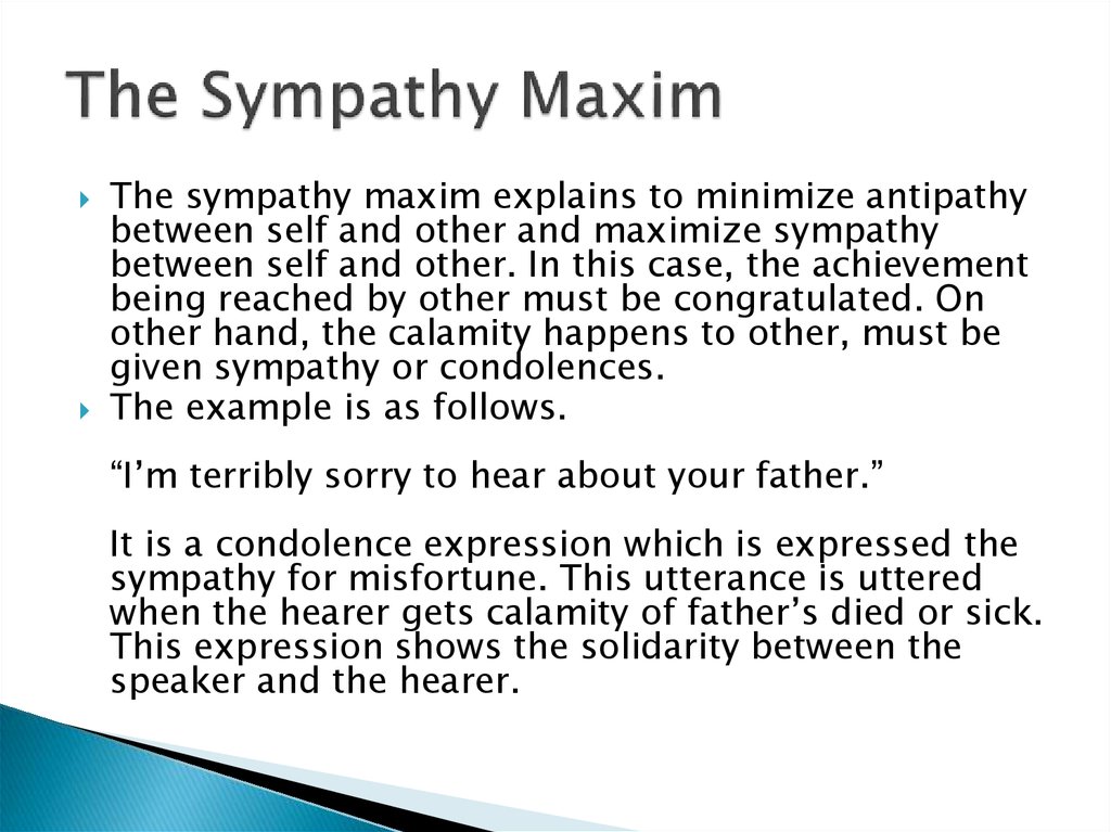 The Sympathy Maxim