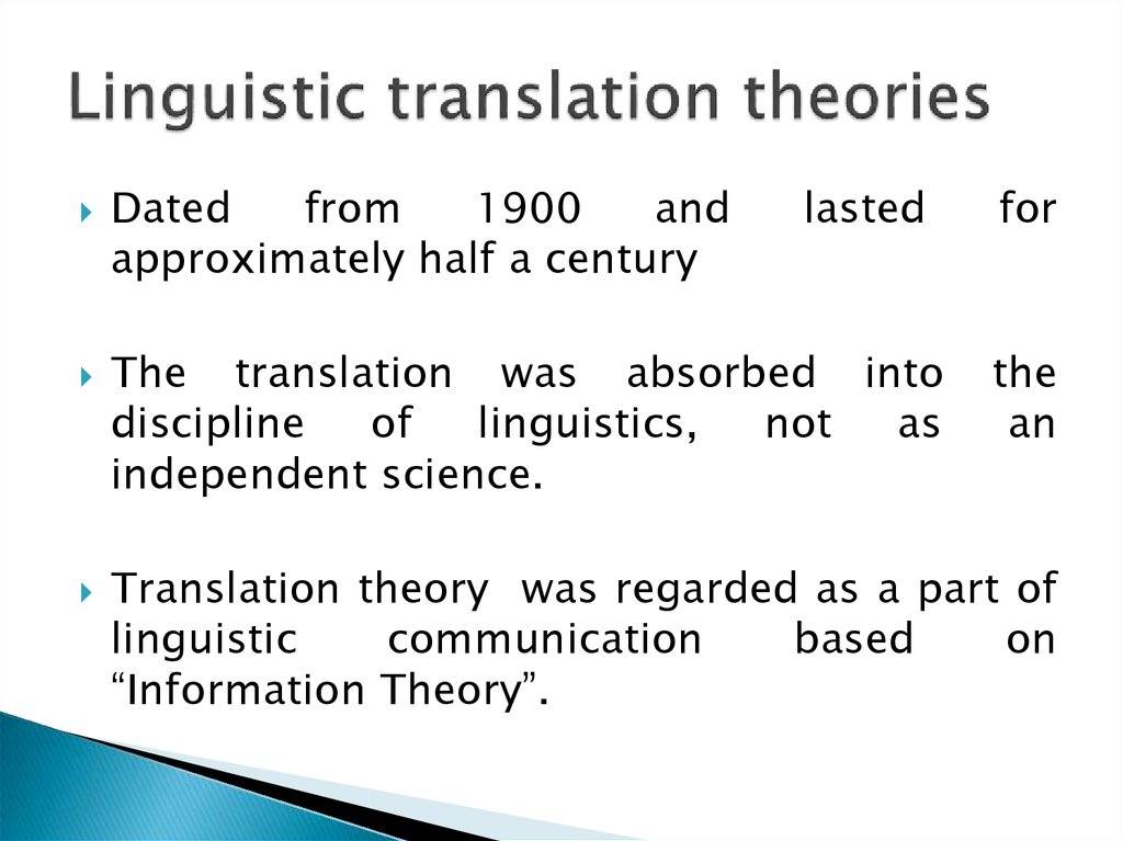 Linguistic translation theories