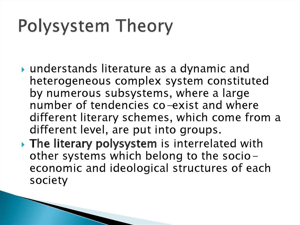 Polysystem Theory