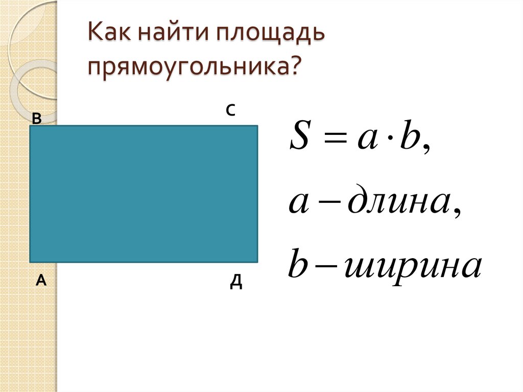 Площадь прямоугольника фото