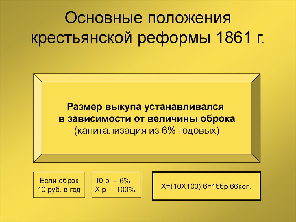 Определив основные положения реформы составить смысловые схемы цели реформы 1861