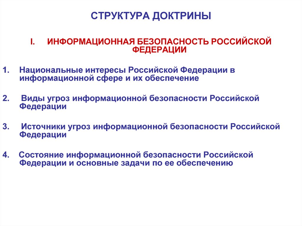 Презентация на тему доктрина информационной безопасности рф