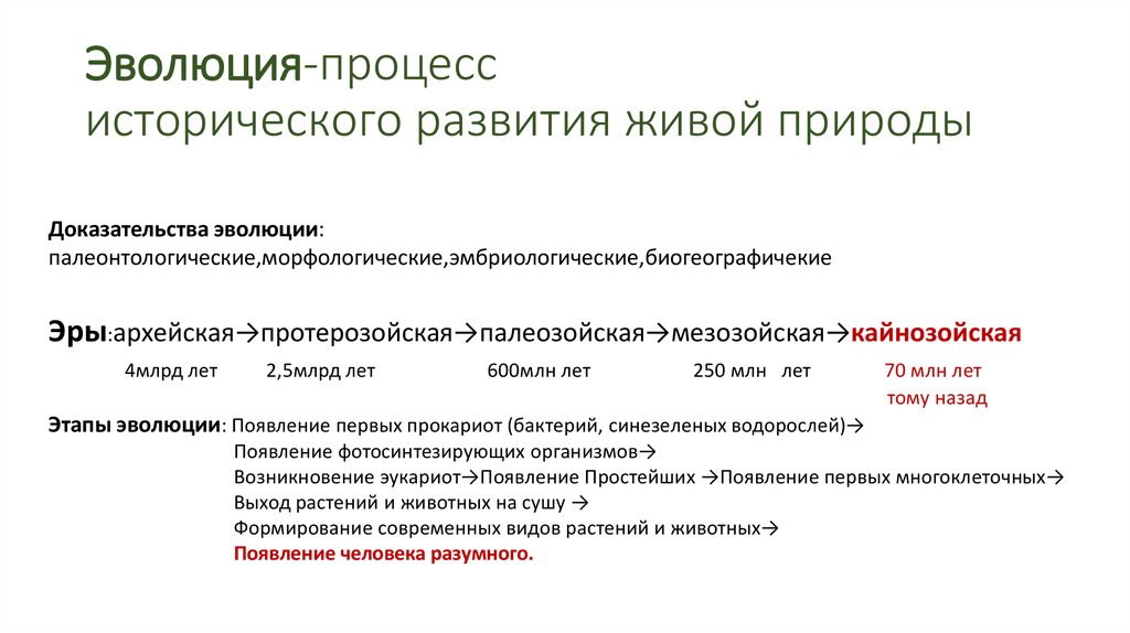 Главные направления органической эволюции. Эволюция процесс исторического развития живой природы. Органический мир как результат процесса эволюции.