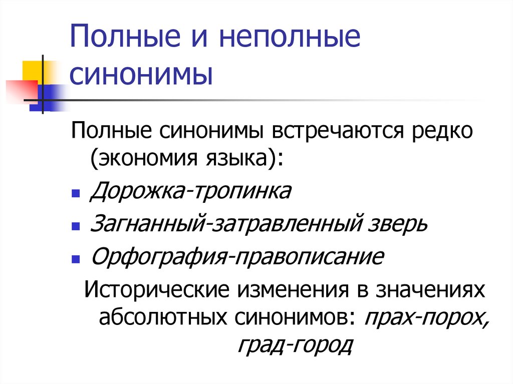 Полный синоним. Полные и неполные синонимы. Пролнвн и неполныесиноеимы. Полные синонимы примеры. Синонимы полные и неполные примеры.