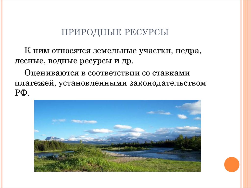 Земельные участки участки недр. Инвестиционные ресурсы и природные ресурсы.