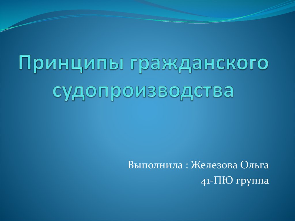 Принципы гражданского судопроизводства презентация