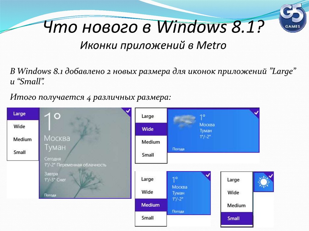 Что нового в Windows 8.1? Иконки приложений в Metro