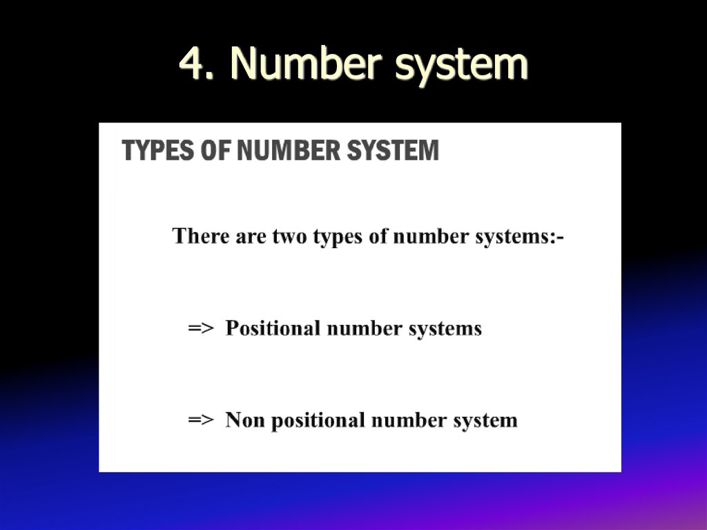4. Number system