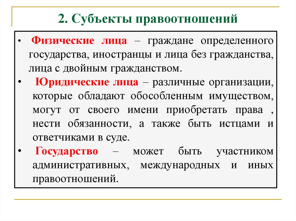 Признаки субъекта. Субъекты наследственных правоотношений. К субъектам наследственного правоотношения относятся:. 2. Субъекты правоотношений. Субъектом наследственных отношений является.